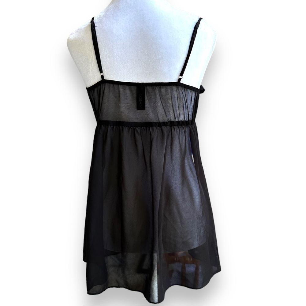 Ambrielle ruffle bust black sheer slip lingerie M nightgown Teddy New‌‌‌‌‌‌‌ - Picture 3 of 4